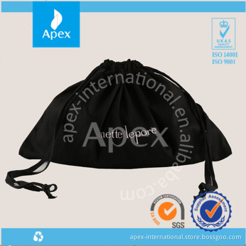 logo printing large black canvas dust bag drawstring